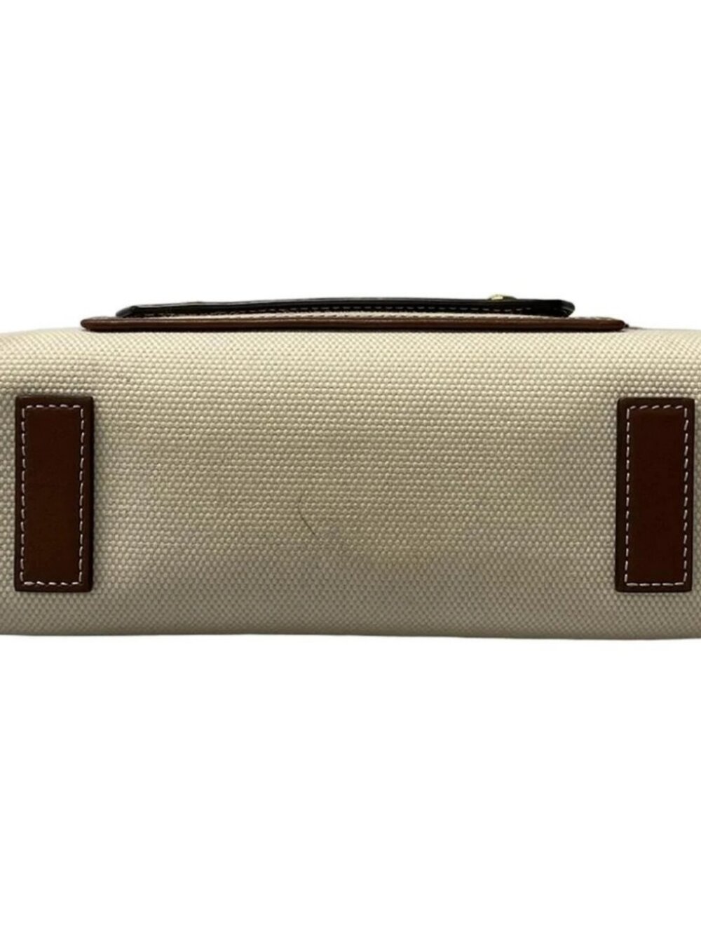 Burberry Mini Fraya Tote 8044143 Cream Brown Canvas Leather Shoulder Bag - Picture 5 of 14